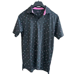Men's Five Iron Golf Polo Shirt Black Pink S